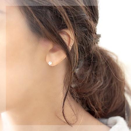 ピアス レディース モルガナイト 18金 18k K18 ゴールド 4月 ピンク 