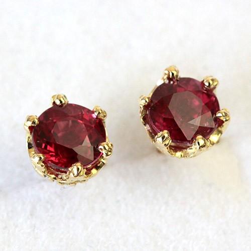 ピアス ルビー 18金 18k K18 ゴールド クラウン Pe128 Ruby ジュエリーエクセレンテ 通販 Yahoo ショッピング