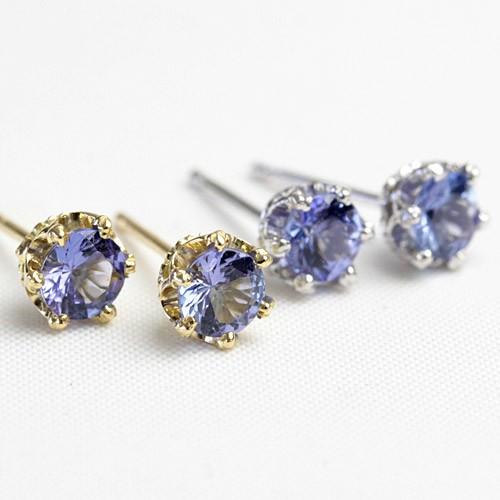 ピアス レディース タンザナイト 18金 18k K18 ゴールドゾイサイト