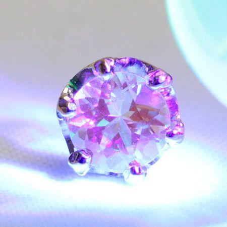 ピアス レディース ガーネット 18金 18k K18 ゴールド UVガーネット UVタイプガーネット 4.0mm クラウンデザインの画像