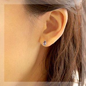 ピアス レディース タンザナイト 18金 18k K18 ゴールド ゾイサイト