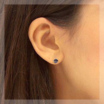 ピアス レディース カイヤナイト 18金 18k K18 ゴールド 5.0mmの画像