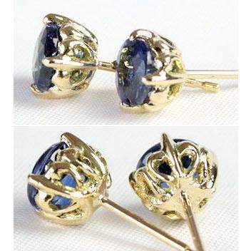 ピアス レディース カイヤナイト 18金 18k K18 ゴールド 5.0mmの画像
