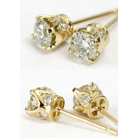 ピアス ダイヤモンド 一粒 レディース 18金 18k K18 ゴールド ダイヤ