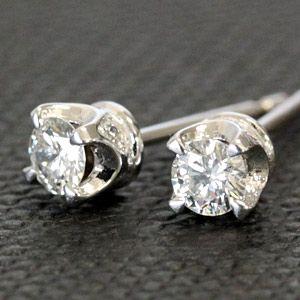 ピアス ダイヤモンド 一粒 レディース 18金 18k K18 ゴールド ダイヤ 0.24ct カラット スタッド シンプル | 
