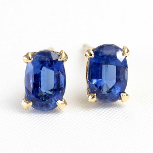 ピアス レディース カイヤナイト 18金 18k K18 ゴールド オーバル 