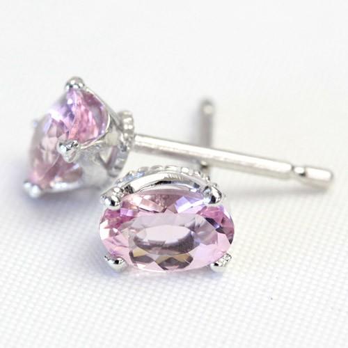 モルガナイト ピアス レディース 18金 18k K18 ゴールド 4月 ピンクアクアマリン オーバルカット_4