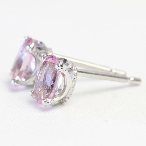 モルガナイト ピアス レディース 18金 18k K18 ゴールド 4月 ピンクアクアマリン オーバルカット_5