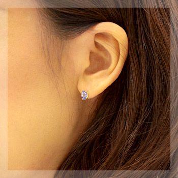 ピアス レディース タンザナイト 18金 18k K18 ゴールド ゾイサイト