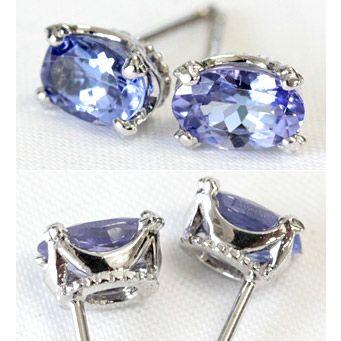 ピアス レディース タンザナイト 18金 18k K18 ゴールド ゾイサイト