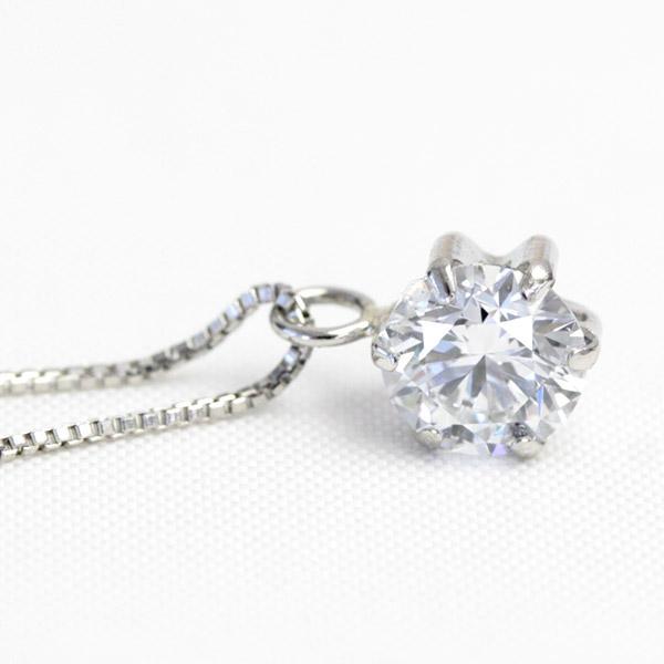 プラチナ ダイヤモンド ネックレス 0.5ct 一粒 ダイヤ ラボグロウン