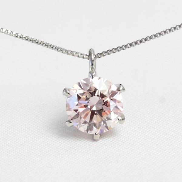 プラチナ ピンクダイヤモンド ネックレス 1ct 1.0ct 一粒 ダイヤ ラボ