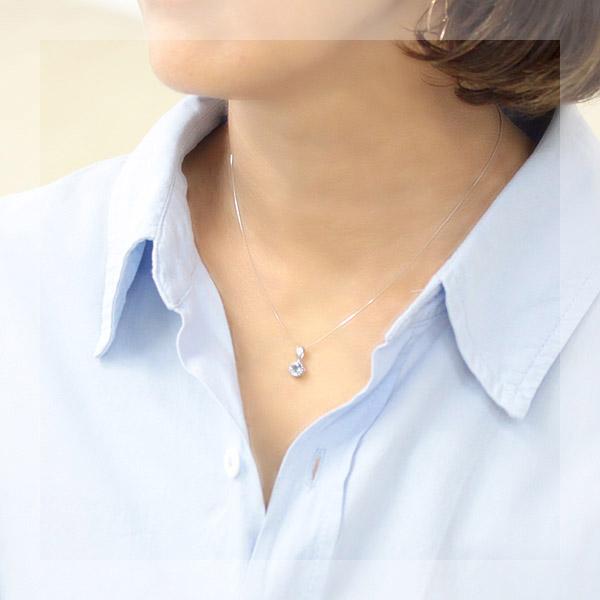ペンダントトップ サンタマリアアフリカーナ アクアマリン レディース 5.0mm プラチナ 18金 18k K18 ミル打ち 3月誕生石の画像