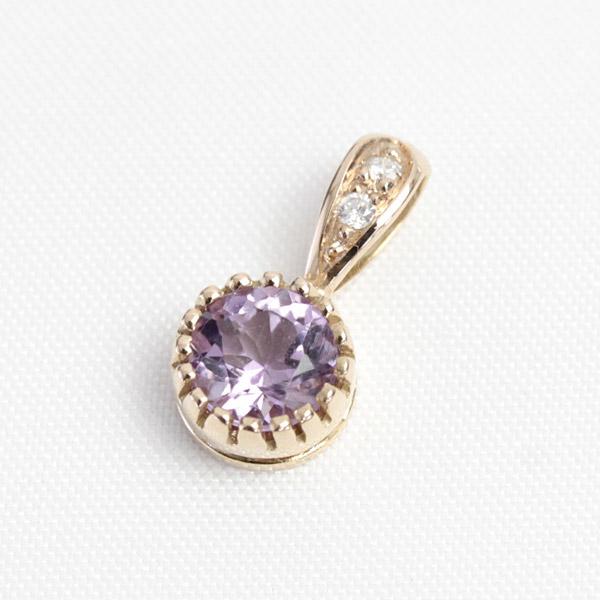 ペンダントトップ ライトカラーアメジスト ライラックカラー レディース 18金 18k K18 ゴールド ダイヤモンド_1
