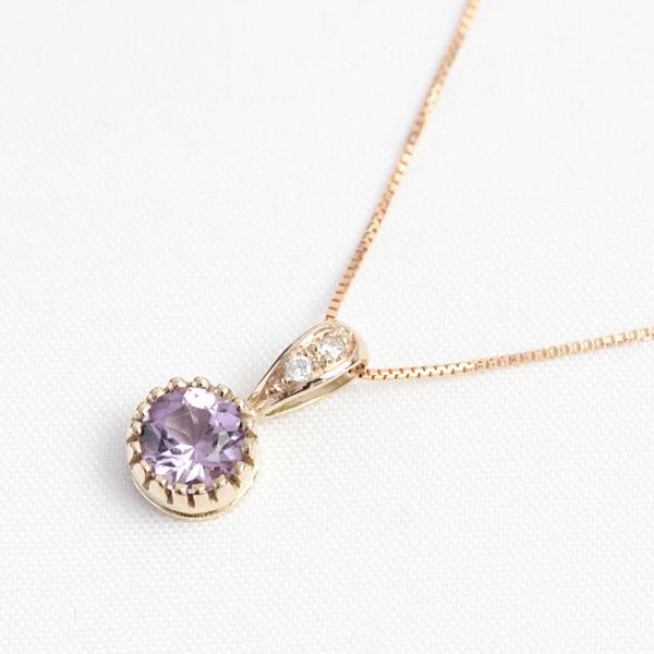 ペンダントトップ ライトカラーアメジスト ライラックカラー レディース 18金 18k K18 ゴールド ダイヤモンド_3