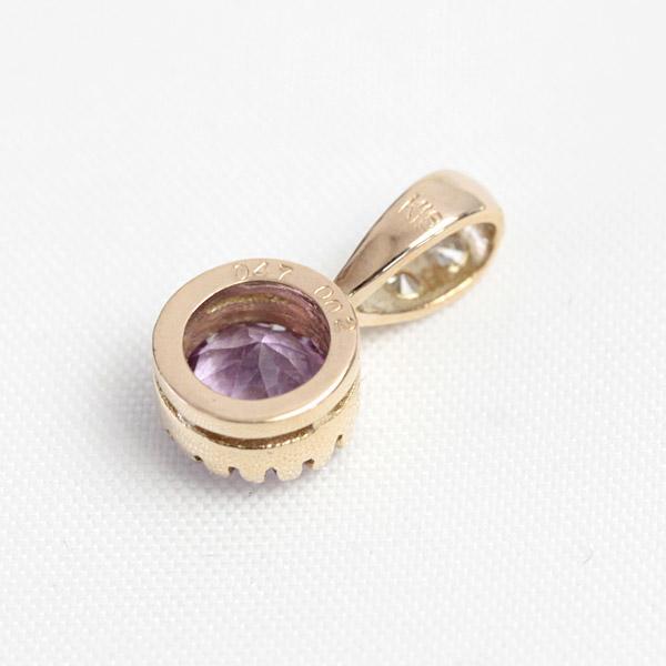 ペンダントトップ ライトカラーアメジスト ライラックカラー レディース 18金 18k K18 ゴールド ダイヤモンド_5