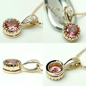ペンダントトップ トパーズ レディース 18金 18k K18 ゴールド ダイヤモンド × トパーズピンクの画像