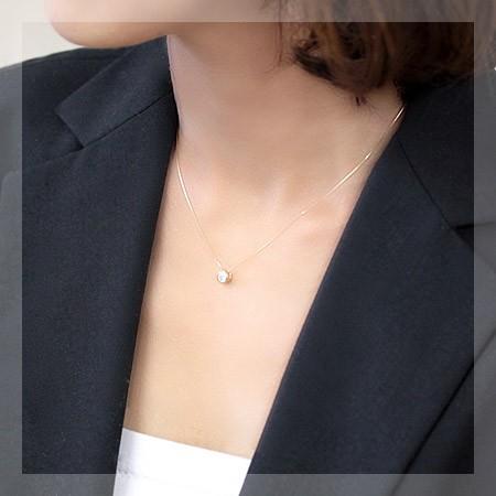 ダイヤモンド ネックレス 一粒 レディース ダイヤ H＆C 18金 18k K18 0.2ct カラット ハートの画像