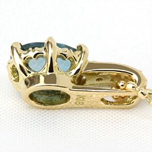 ペンダントトップ レディース 18金 18k K18 ロンドンブルー トパーズ ダイヤモンド 4.0mm×6.0mm エレガンス_2