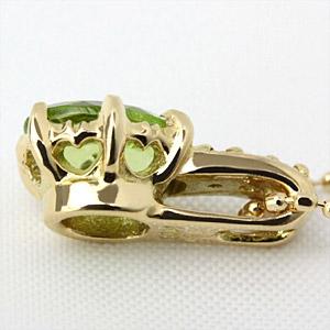 ペンダントトップ レディース 18金 18k K18 ゴールド ペリドット × ダイヤモンド エレガンス_2