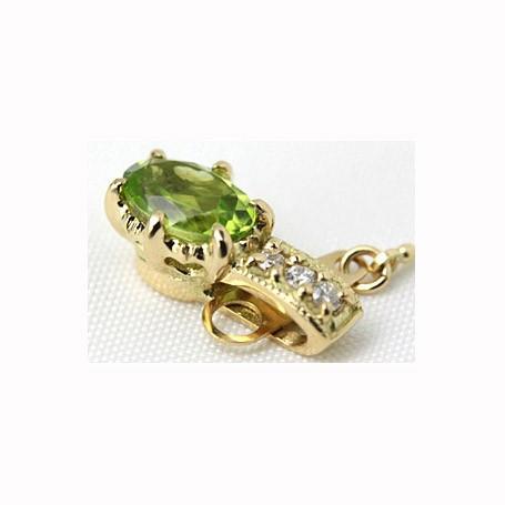 ペンダントトップ レディース 18金 18k K18 ゴールド ペリドット × ダイヤモンド エレガンス_3