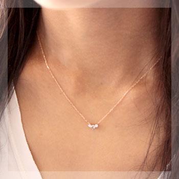 ダイヤモンド ダイヤ ネックレス レディース 18金 18k K18 0.15ct 