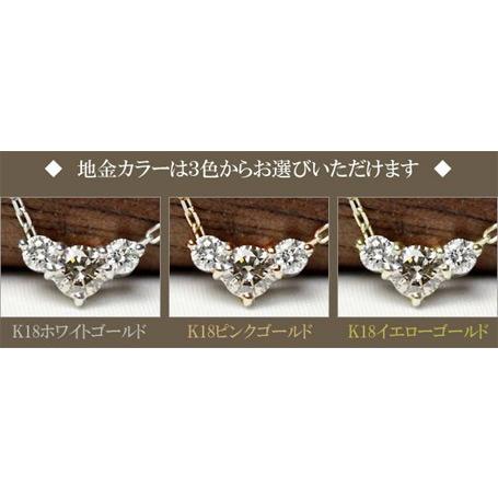 ダイヤモンド ダイヤ ネックレス レディース 18金 18k K18 0.15ct 