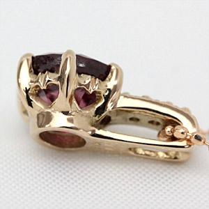 ペンダントトップ ガーネット レディース 18金 18k K18 ゴールド ロードライトガーネット 6.0mm エレガンスの画像
