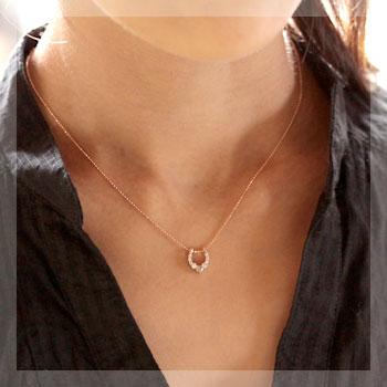 ダイヤモンド ネックレス レディース ダイヤネックレス 18金 18k K18 