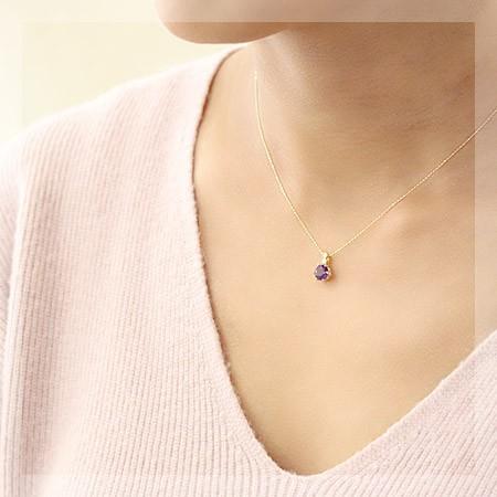 ペンダントトップ 18金 18k K18 アメジスト 6.0mm レディース クラウン 