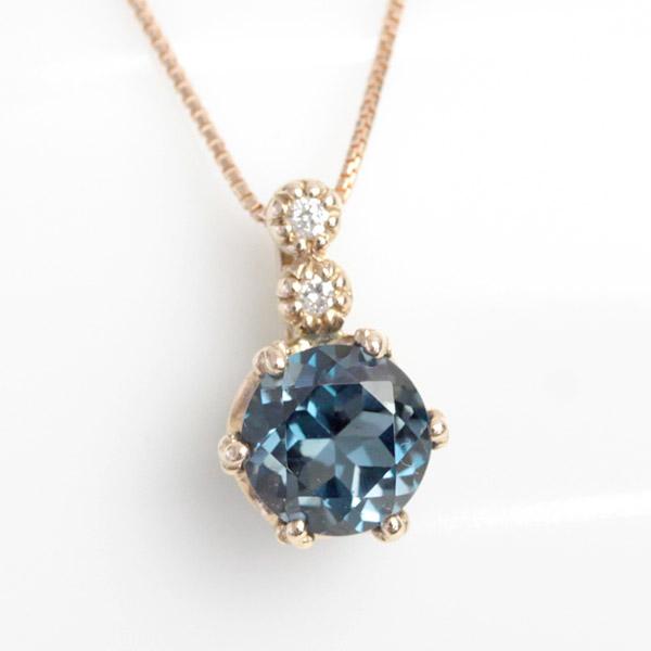 ペンダントトップ ロンドンブルートパーズ レディース 18金 18k K18