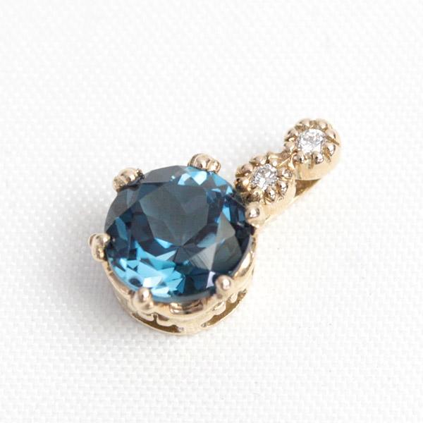 ペンダントトップ ロンドンブルートパーズ レディース 18金 18k K18 