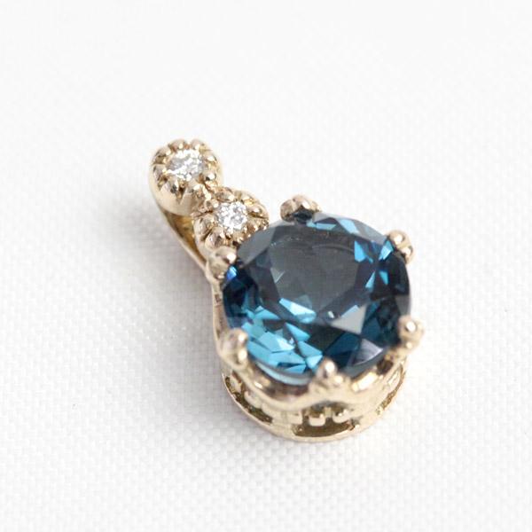ペンダントトップ ロンドンブルートパーズ レディース 18金 18k K18