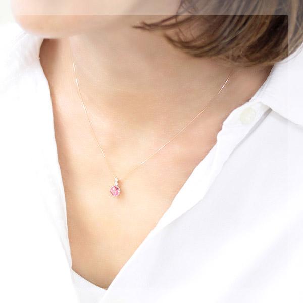 ペンダントトップ トパーズピンク レディース 18金 18k K18 クラウンデザイン 6mm 【1点限り】の画像