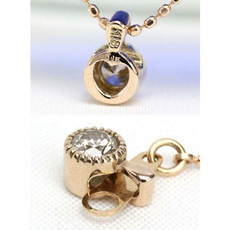 ダイヤモンドネックレス レディース 一粒 18金 18k K18 ダイヤ 0.15ct 