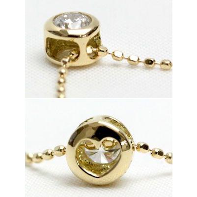 ダイヤモンド ネックレス 一粒 レディース ダイヤネックレス プラチナ 18金 18k K18 ゴールド 0.13ct カラット ハートの画像