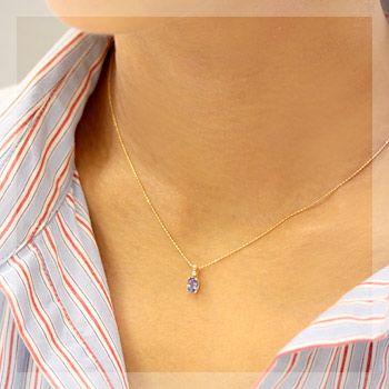 K18 天然石タンザナイト ラウンド ペンダントトップ 18金イエロー