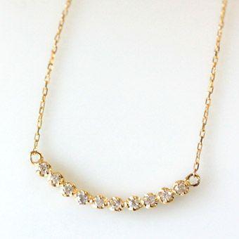 ダイヤモンド ダイヤ ネックレス レディース 18金 18k K18 0.1ct 