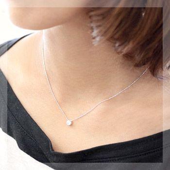 ネックレス ダイヤモンド レディース 一粒 18金 18k K18 ダイヤ 0.3ct カラット ミル打ち |  | 01