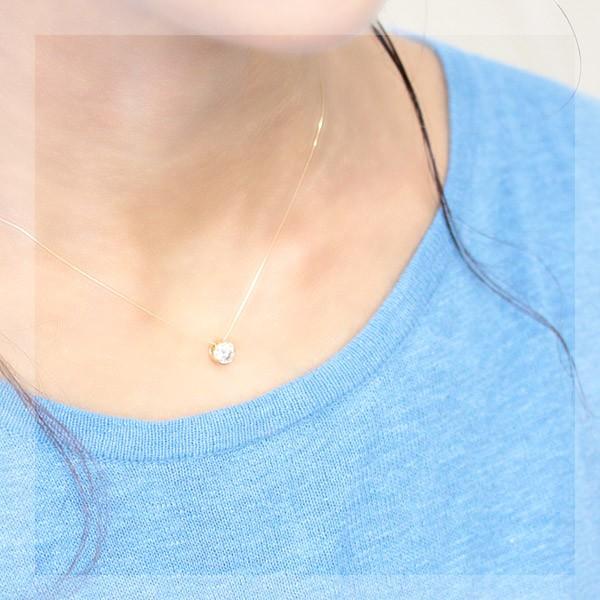 ネックレス ダイヤモンド ジュエリー ダイヤネックレス 一粒 K18 0.5ct 18金 18k K18 シャンパンブラウン ハート 無料ラッピング 送料無料 プレゼントの画像
