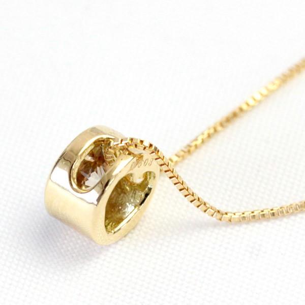 ネックレス ダイヤモンド ジュエリー ダイヤネックレス 一粒 K18 0.5ct 18金 18k K18 シャンパンブラウン ハート 無料ラッピング 送料無料 プレゼントの画像