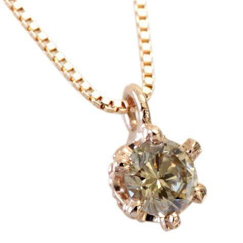 ダイヤモンド ダイヤ ネックレス 一粒 レディース 18金 18k K18 0.15ct 