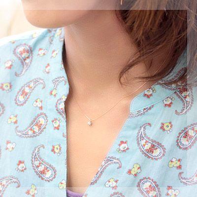 ダイヤモンド ダイヤ ネックレス 一粒 レディース 18金 18k K18 0.15ct カラット シャンパンブラウンダイヤ クラウンの画像