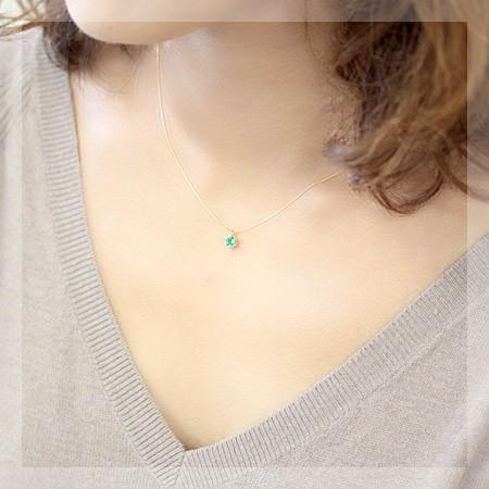 1点限り】ネックレス レディース 18金 18k K18WG エメラルド 4.0mm