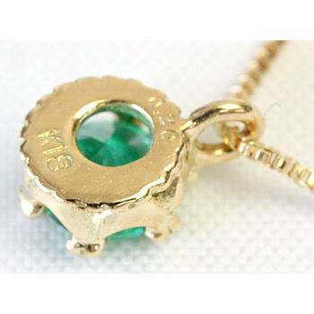 ネックレス レディース 18金 18k K18 エメラルド 4.0mm クラウンデザインの画像