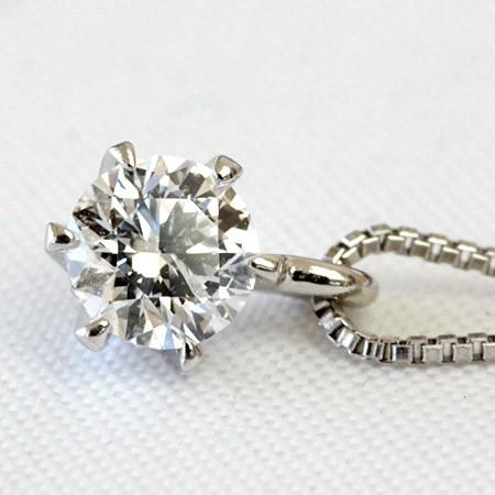 ダイヤモンド ネックレス 一粒 プラチナ Pt900 18金 18k K18 0.2ct 6本