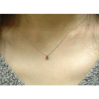 ネックレス レディース サファイア 18金 18k K18 オレンジサファイア  