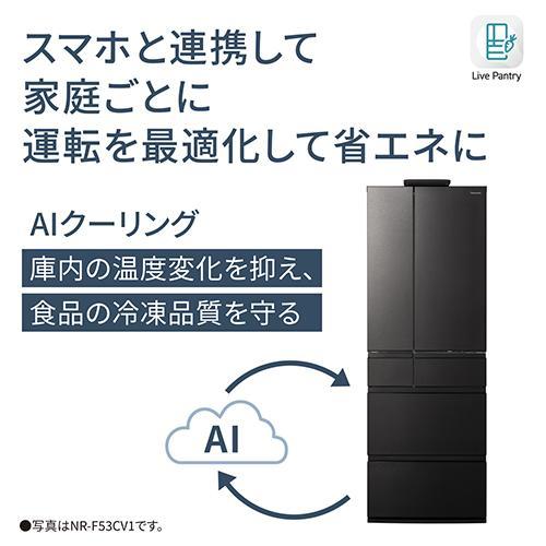 【長期5年保証付】[配送/設置エリア 東京23区 限定]パナソニック Panasonic NR-F53CV1-K ヘアラインディープブラック 6ドア冷蔵庫 観音開き 525L 幅650mm[標準設 |  | 10