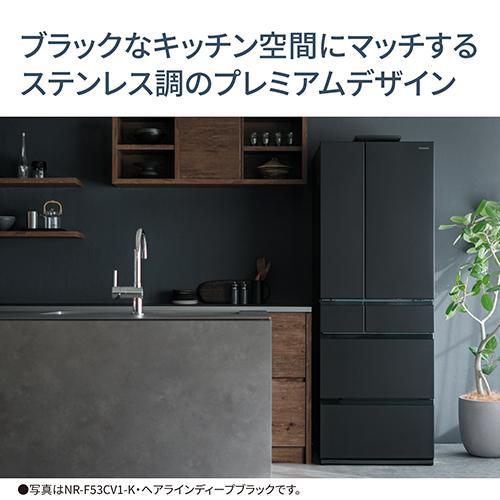 【長期5年保証付】[配送/設置エリア 東京23区 限定]パナソニック Panasonic NR-F53CV1-K ヘアラインディープブラック 6ドア冷蔵庫 観音開き 525L 幅650mm[標準設 |  | 11