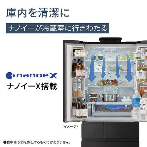 【長期5年保証付】[配送/設置エリア 東京23区 限定]パナソニック Panasonic NR-F53CV1-K ヘアラインディープブラック 6ドア冷蔵庫 観音開き 525L 幅650mm[標準設 |  | 18